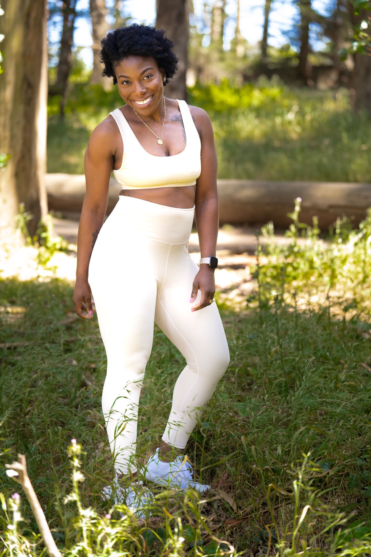Full-length outdoor portrait in golden afternoon light